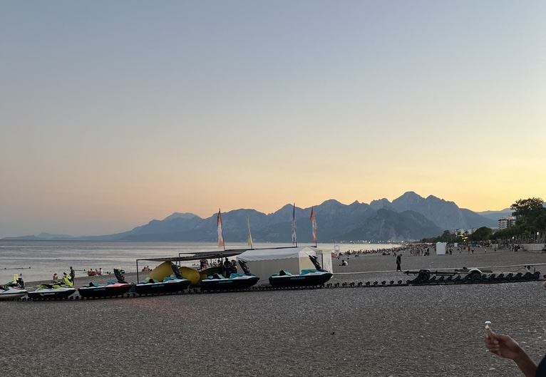 A view of the Antalyan seaside and the Taurus Mountains.